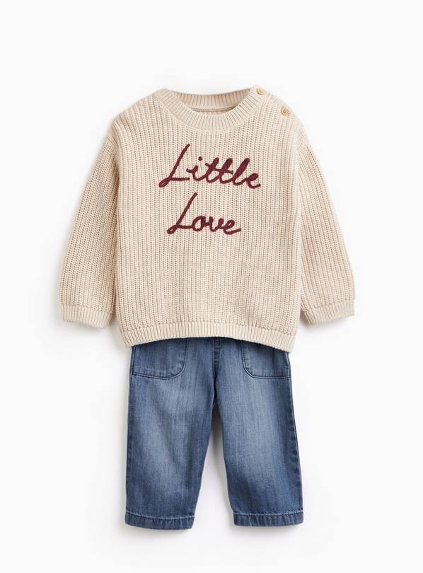 Cream Little Love Jumper & Bottoms Set 2-3 years